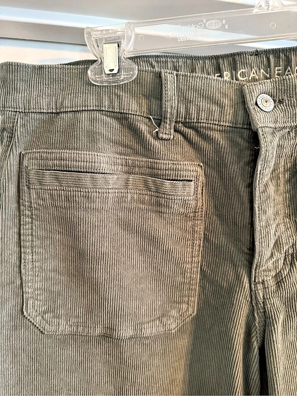 American Eagle Wide Leg Corduroy Pants in Green Size 12 - Picture 5 of 8